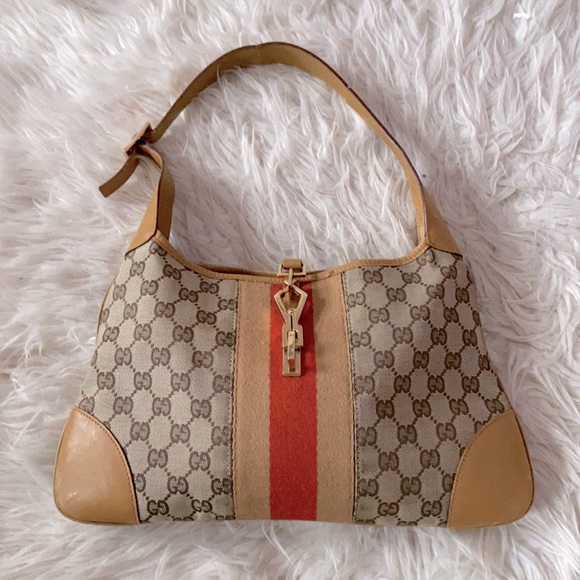 Gucci Handbags - Rare vintage gucci monogram jackie hand bag
